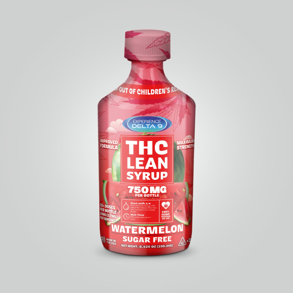 Delta 9 THC Sugar Free Watermelon Lean Syrup 750mg Experience CBD Delta 9 THC Sugar Free Watermelon Lean Syrup 750mg Experience CBD