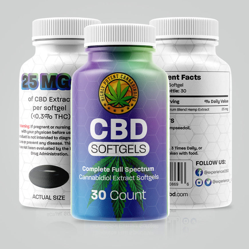 Full Spectrum CBD Softgels | CBD Capsules - 750mg - 30 Count