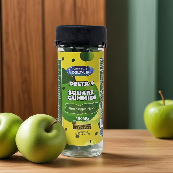 Delta 9 Square Gummies - Green Apple Flavor