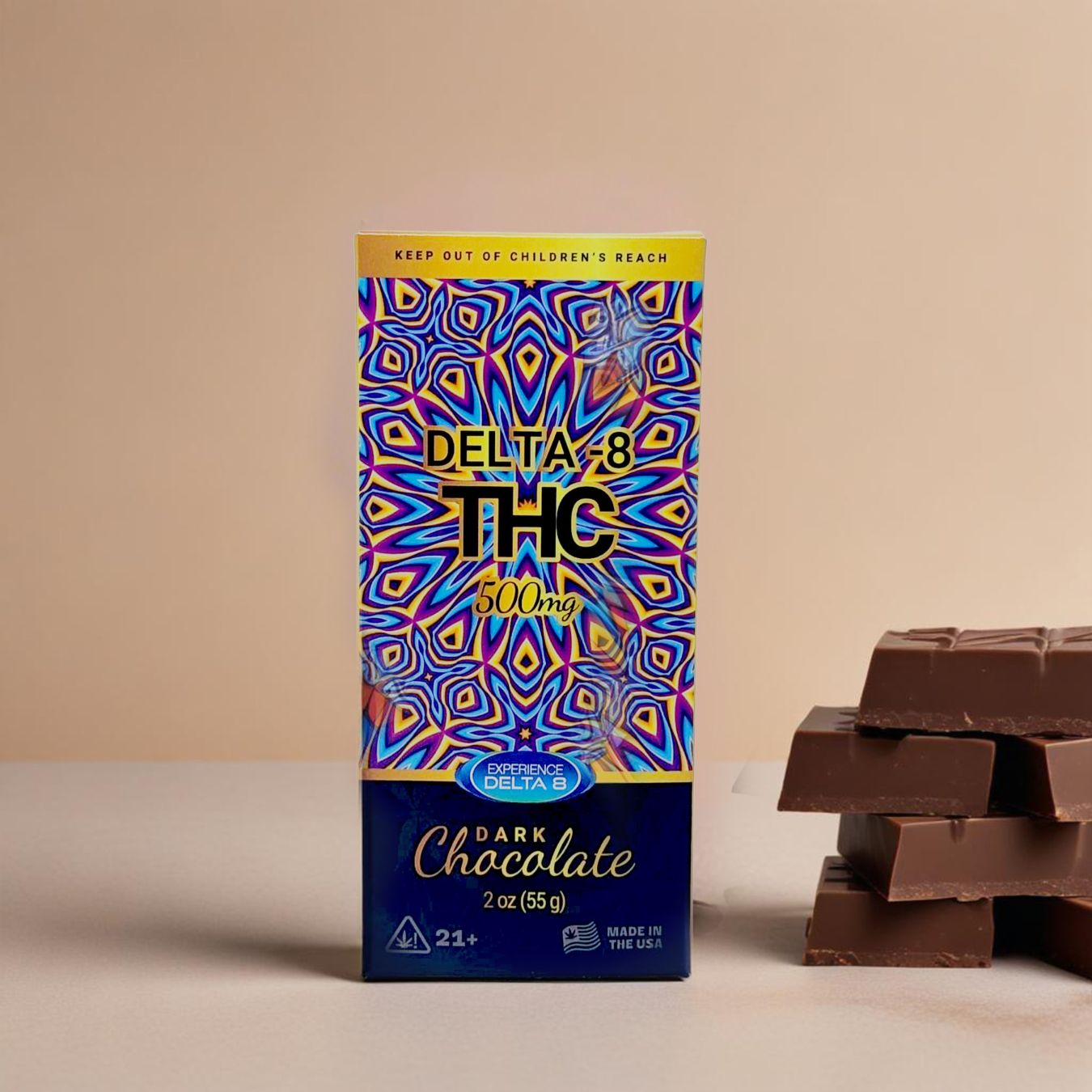 Delta 8 THC Dark Chocolate Bar 500mg