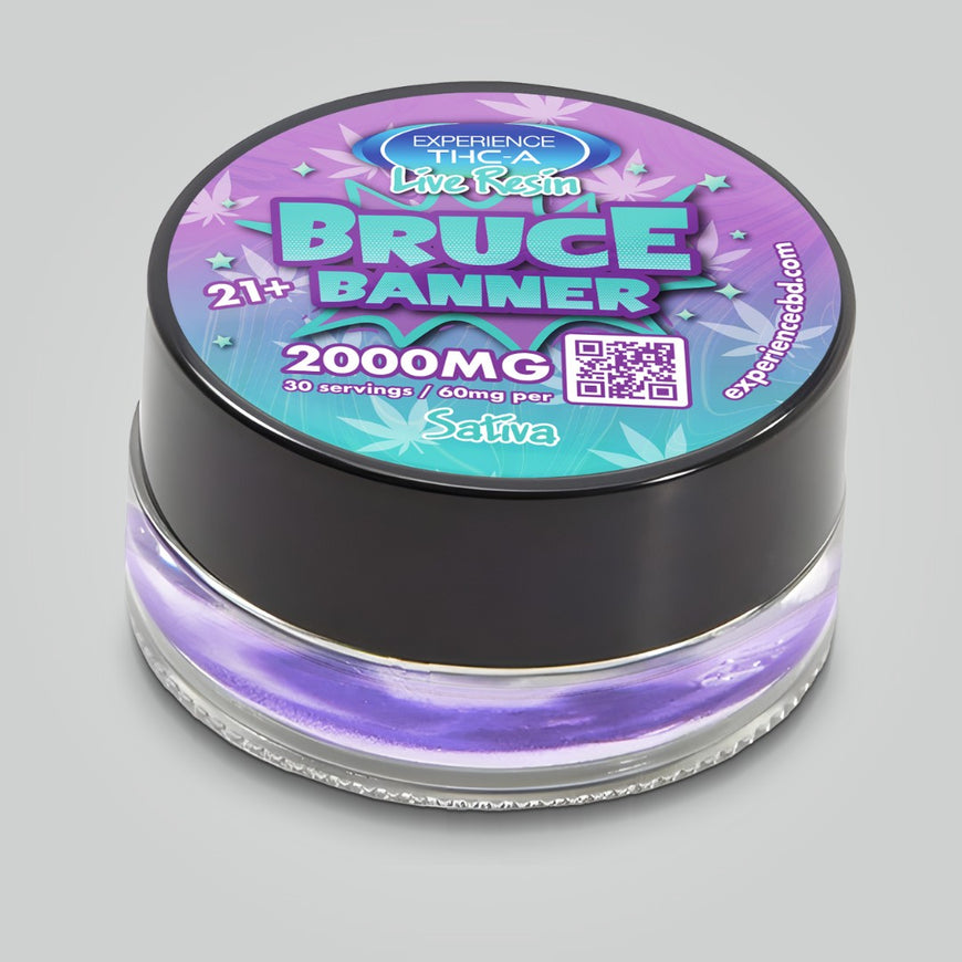 THC-a Wax Bruce Banner 2000MG Sativa - 30 Servings, 60mg per Serving, Premium Relaxation and Relief