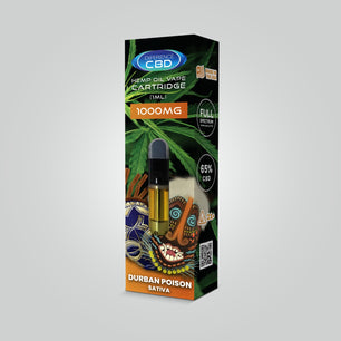CBD Full Spectrum Vape Cartridges 1000mg - Durban Poison (Sativa)
