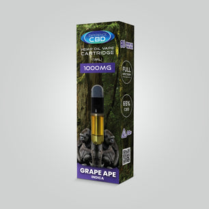 CBD Full Spectrum Vape Cartridges 1000mg - Grape Ape (Indica)