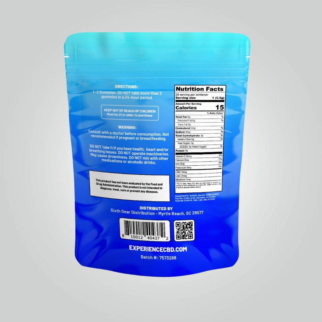 Zleep CBN, CBD, MELATONIN Gummies 800MG – Experience CBD