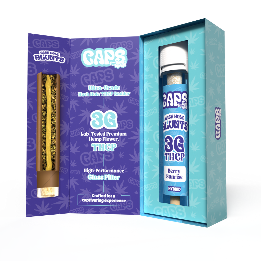 Caps Disposable Vape CAPS 3G Hash Hole THCP BADDER Blunts  Berry Sunrise   Experience CBD