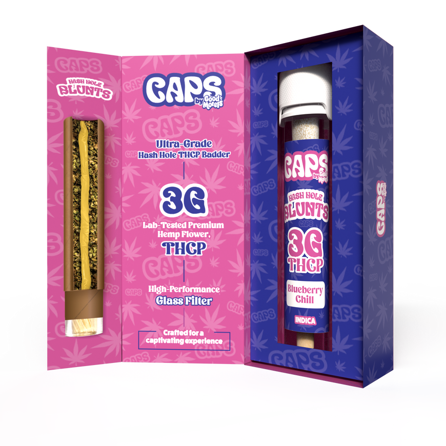 CAPS 3G Hash Hole THCP BADDER Blunts – Blueberry Chill