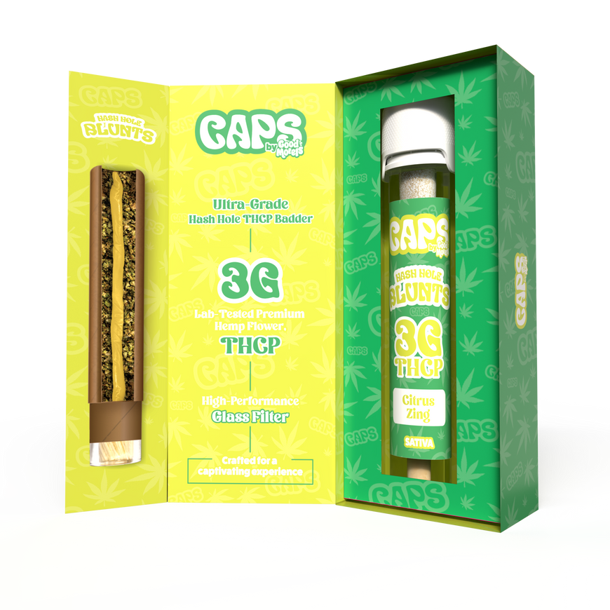 CAPS 3G Hash Hole THCP BADDER Blunts – Citrus Zing