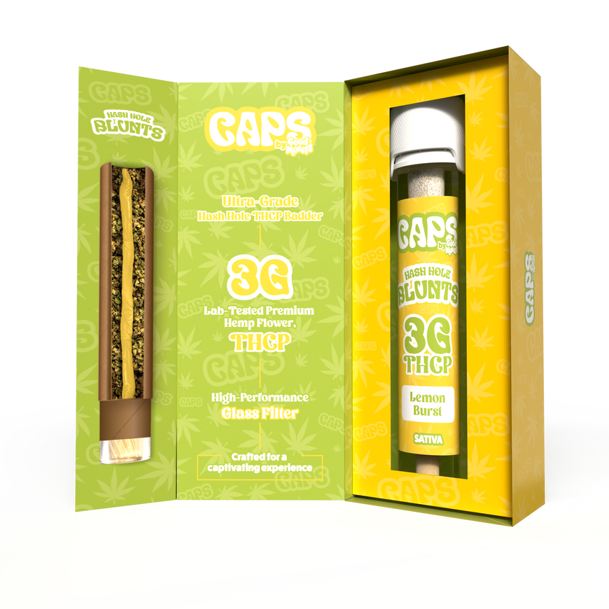 CAPS 3G Hash Hole THCP BADDER Blunts – Lemon Burst
