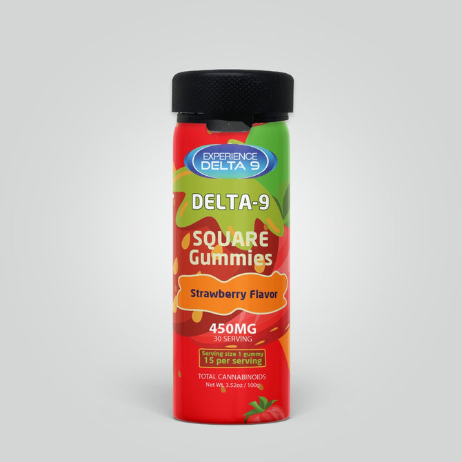 Delta 9 Square Gummies - Strawberry Flavor