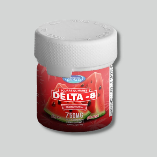 Delta-8 square watermelon gummies 750 mg