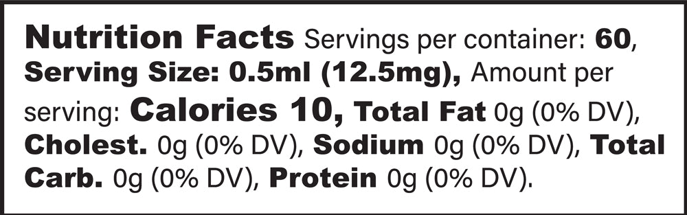 Experience CBD - CBD Oils - Full Spectrum Flavored CBD Tincture - 750mg - Nutrition Facts